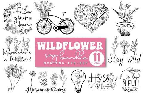 Wildflower SVG Bundle, Wildflower Vector SVG DESIGNISTIC 
