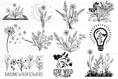 Wildflower SVG Bundle, Wildflower Vector SVG DESIGNISTIC 