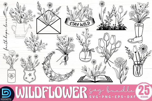 Wildflower SVG Bundle, Wildflower Vector SVG DESIGNISTIC 