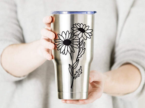 Peace Daisy Tumbler Wrap Svg Groovy Flowers Svg 40 Oz 