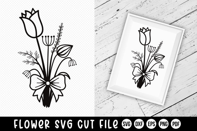 Wildflower With Ribbon | Flower SVG | Floral SVG SVG CraftLabSVG 