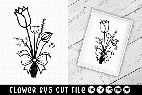 Wildflower With Ribbon | Flower SVG | Floral SVG SVG CraftLabSVG 