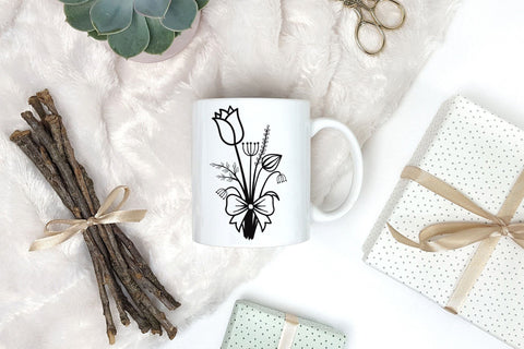 Wildflower With Ribbon | Flower SVG | Floral SVG SVG CraftLabSVG 