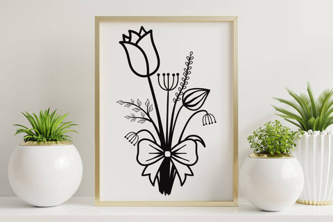 Wildflower With Ribbon | Flower SVG | Floral SVG SVG CraftLabSVG 