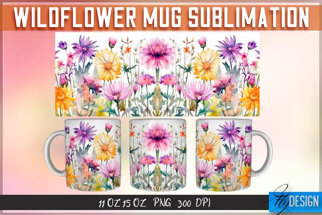 Wildflowers 11 | 15 Oz Mug Sublimation Sublimation Fly Design 