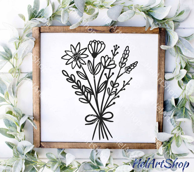 Wildflowers Bouquet svg SVG _HelArtShop_ 