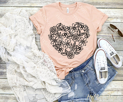 Wildflowers heart svg SVG _HelArtShop_ 