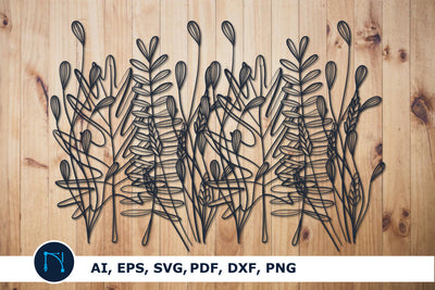 Wildflowers Lineart SVG paper cut file SVG MD JOYNAL ABDIN 
