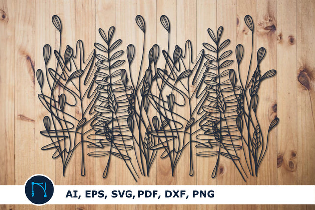 Wildflowers Lineart SVG paper cut file SVG MD JOYNAL ABDIN 