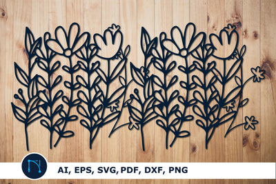 Wildflowers Lineart SVG paper cut file SVG MD JOYNAL ABDIN 