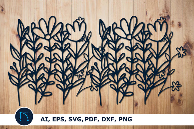 Wildflowers Lineart SVG paper cut file SVG MD JOYNAL ABDIN 