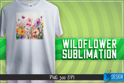 Wildflowers Sublimation | Happy Design | T-shirt Design Sublimation Fly Design 