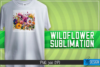 Wildflowers Sublimation | Happy Design | T-shirt Design Sublimation Fly Design 