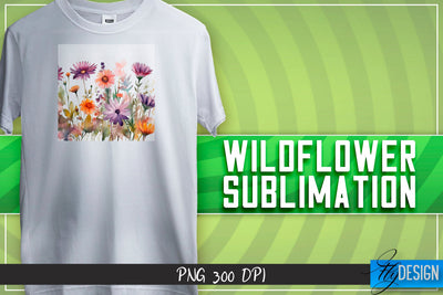 Wildflowers Sublimation | Happy Design | T-shirt Design Sublimation Fly Design 