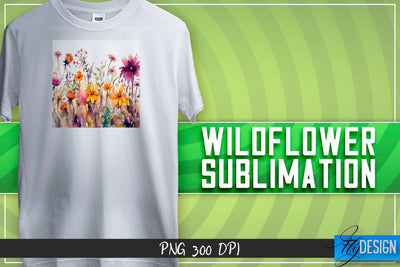 Wildflowers Sublimation | Happy Design | T-shirt Design Sublimation Fly Design 