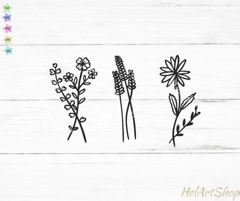 Wildflowers svg cut file SVG _HelArtShop_ 