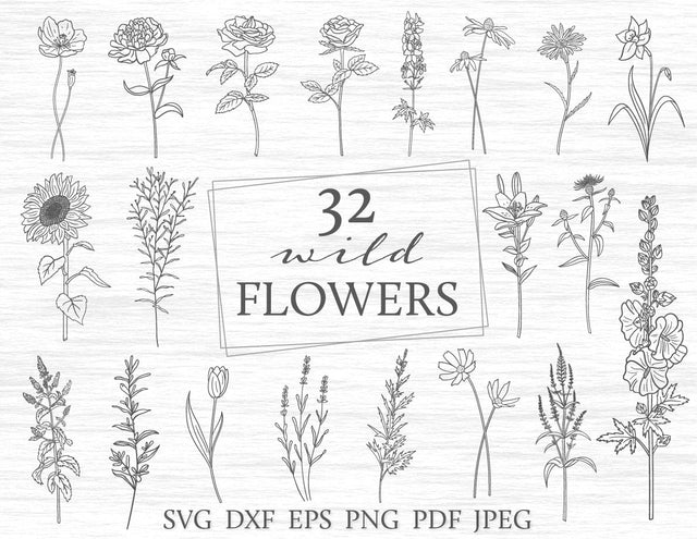 Wildflowers SVG | Field flowers SVG Bundle SVG MagicArtLab 