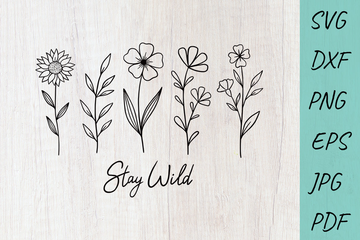 Flower SVG DXF PNG Cut Files