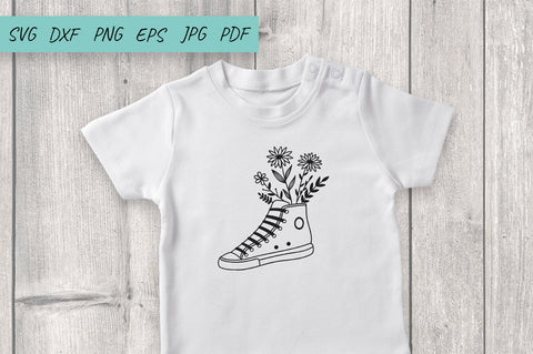 Wildflowers svg, Flowers in sneakers, Flower svg, Daisy svg SVG Irina Ostapenko 