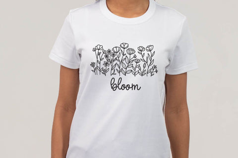 Wildflowers svg, wildflower border svg, floral svg, flower meadow svg, doodle flower svg, flower sketch svg, flower svg, png, eps, dxf SVG dadan_pm 