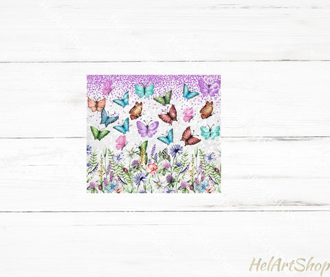Wildflowers Tumbler PNG, Butterfly SKINNY TUMBLER 20 PNG Sublimation _HelArtShop_ 