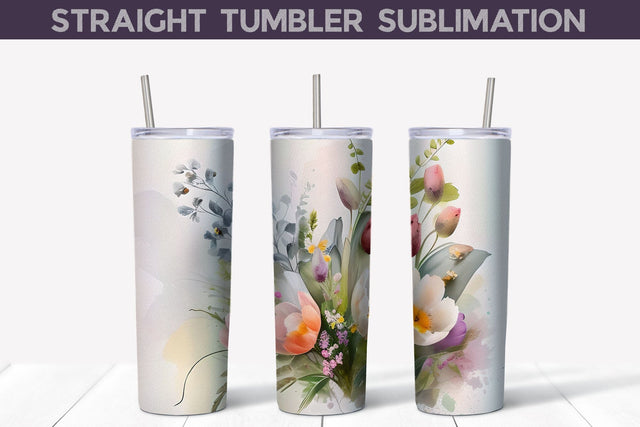 Wildflowers Tumbler Wrap Sublimation WatercolorColorDream 