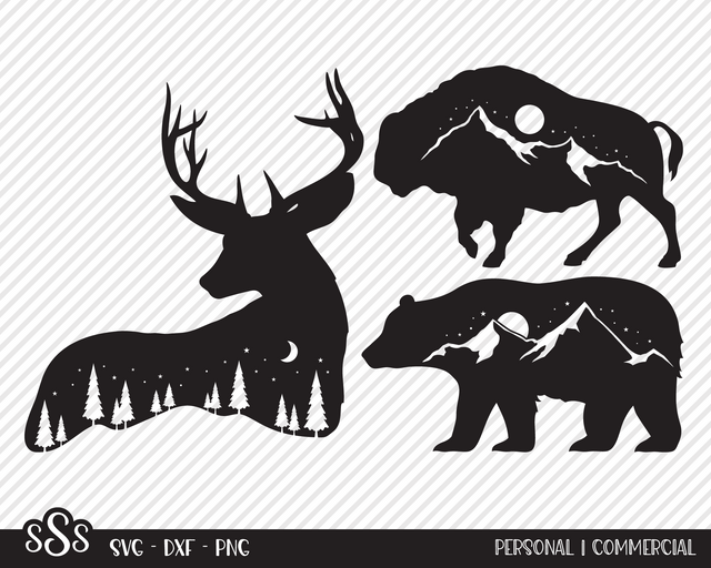 Wildlife Mountain Scenes Bundle | Outdoor SVG SVG Texas Southern Cuts 