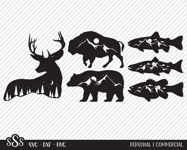 Wildlife Mountain Scenes | Outdoor SVG SVG Texas Southern Cuts 