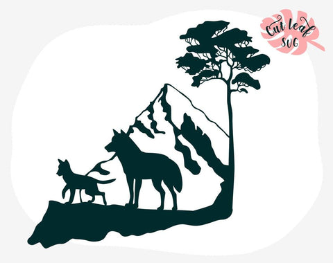 Wildlife scene svg, wild animals cut file for laser, dxf files for plasma, forest svg, bear svg, deer svg, elk svg, wolf svg, hunting svg SVG CutLeafSvg 