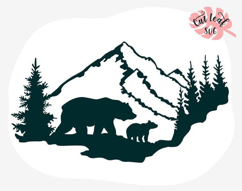 Wildlife scene svg, wild animals cut file for laser, dxf files for plasma, forest svg, bear svg, deer svg, elk svg, wolf svg, hunting svg SVG CutLeafSvg 