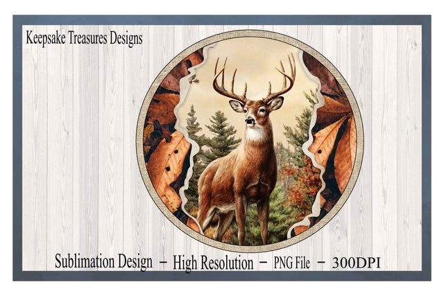 Wildlife Wreath Attachment, PNG Sublimation Design, Door Hanger Template, Digital Download, Sublimation Keepsake Treasures Designs LLC. 
