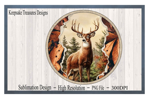 Wildlife Wreath Attachment, PNG Sublimation Design, Door Hanger Template, Digital Download, Sublimation Keepsake Treasures Designs LLC. 
