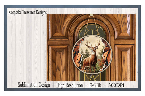 Wildlife Wreath Attachment, PNG Sublimation Design, Door Hanger Template, Digital Download, Sublimation Keepsake Treasures Designs LLC. 