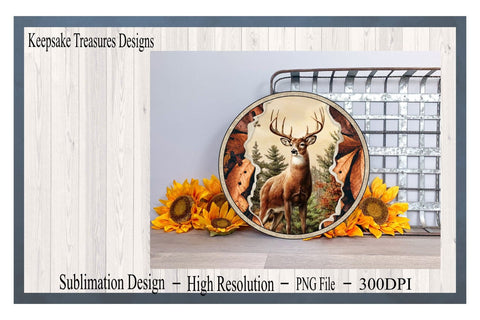 Wildlife Wreath Attachment, PNG Sublimation Design, Door Hanger Template, Digital Download, Sublimation Keepsake Treasures Designs LLC. 