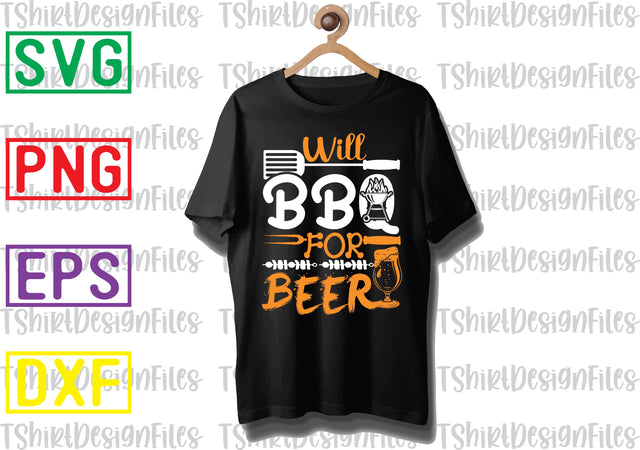 Will BBQ for Beer Svg, Barbecue Quotes Svg, BBQ Svg, Grill Svg, BBQ Timer Svg, Grill Master Svg, Png, Eps, Dxf Files SVG DesignTShirt 