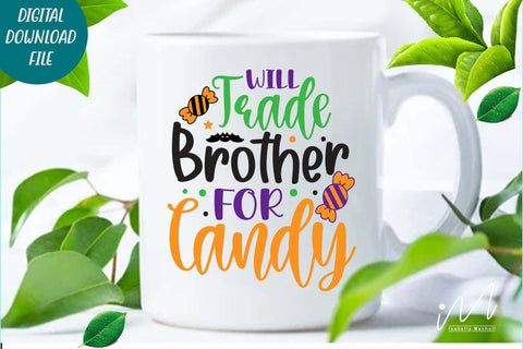 will trade brother for candy svg, Gift for brother t shirt svg, Halloween gift shirt, Halloween candy t shirt svg,Halloween cut files SVG Isabella Machell 