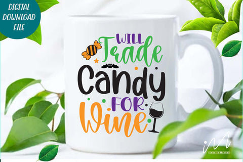 Will trade candy for wine svg, Halloween wine t shirt svg, Halloween gift shirt, Wine cricut, Wine gift shirt svg SVG Isabella Machell 