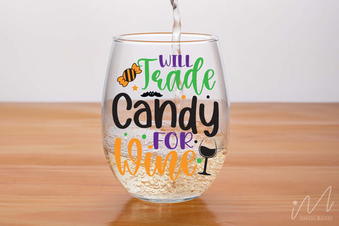Will trade candy for wine svg, Halloween wine t shirt svg, Halloween gift shirt, Wine cricut, Wine gift shirt svg SVG Isabella Machell 