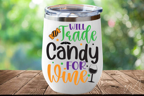 Will trade candy for wine svg, Halloween wine t shirt svg, Halloween gift shirt, Wine cricut, Wine gift shirt svg SVG Isabella Machell 