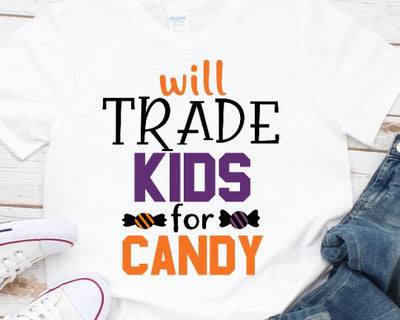 Will Trade Kids for Candy Halloween SVG SVG She Shed Craft Store 