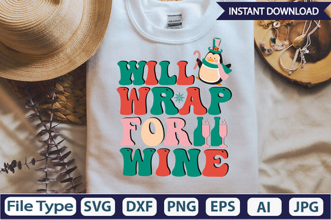 Will Wrap For Wine Retro Sublimation Design Sublimation DesignPlante 503 