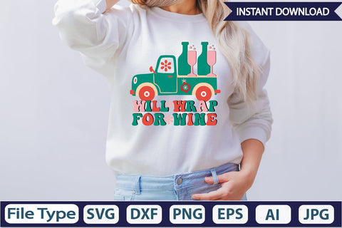 Will Wrap For Wine Retro Sublimation Design Sublimation DesignPlante 503 