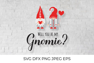 Will you be my gnomie. Couple of gnomes SVG LaBelezoka 