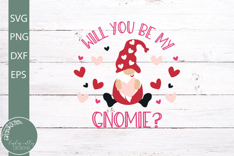 Will You Be My Gnomie SVG-Valentine Gnome SVG SVG Linden Valley Designs 
