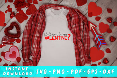 Will You Be My Valentine SVG, Valentine's Day SVG SVG HappyDesignStudio 