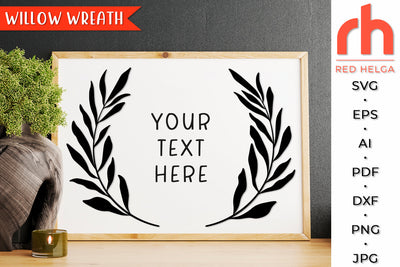 Willow Wreath SVG - Leaves Frame Cut File SVG RedHelgaArt 