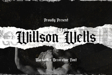 Wilson Wells - Blackletter Decorative Font Font StringLabs 