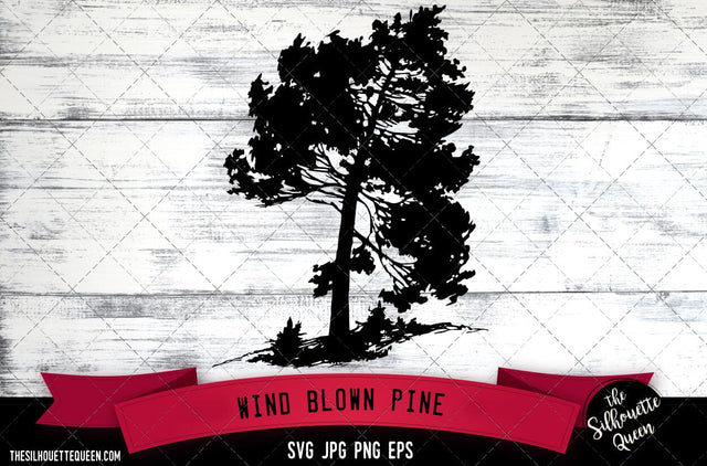 Wind blown Pine SVG -Vector Art Commercial & Personal Use- Cricut,Silhouette,Cameo,Vinyl Cut SVG Loveleen Kaur 