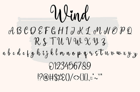 Wind - handwritten font Font Yuby 