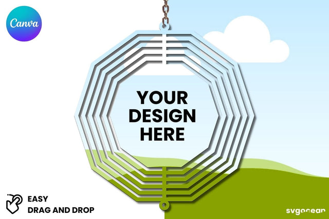 Wind Spinner Canva Mockup | Editable | Easy to use Mock Up Photo SvgOcean 